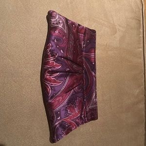 Lauren Merkin purple paisley clutch.